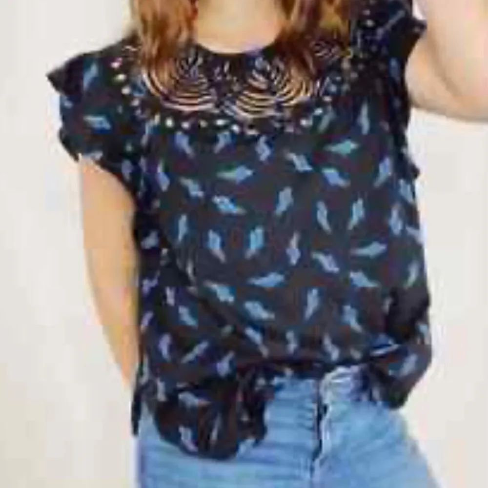 Ranna Gill bird print blouse size small